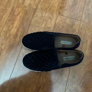 Velvet Quilted Navy Blue Steve Madden Shoes